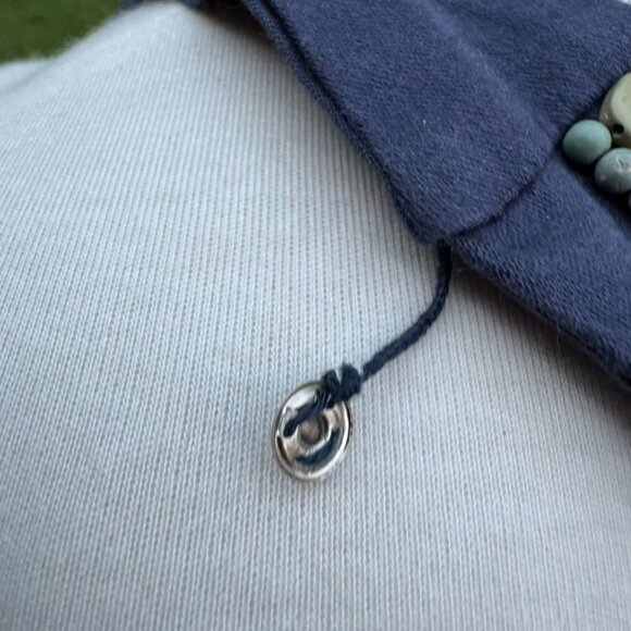 Gretchen Scott Navy Blue~Green Beaded Sleeveless Dress Size XS - Picture 6 of 12